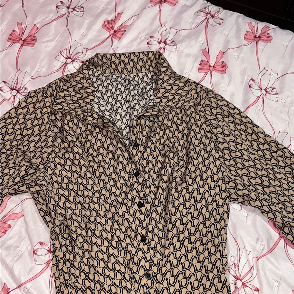 Patterned Button-Up Dress